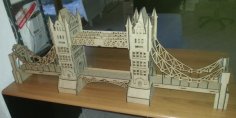 Londra Köprüsü 3D Puzzle Model Lazer Kesim Ücretsiz Vektör