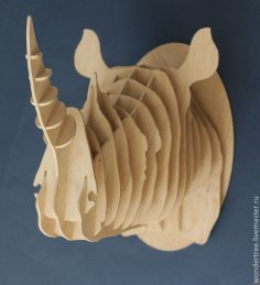 Gergedan Başı 3D Yapboz Ücretsiz Vektör