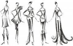 Moda Siluetleri Ücretsiz Vektör