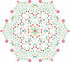 Çiçek Mandala Ücretsiz Vektör