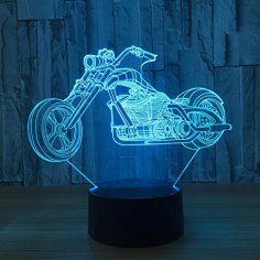 Motosiklet 3D LED İllüzyon Gece Lambası Ücretsiz Vektör