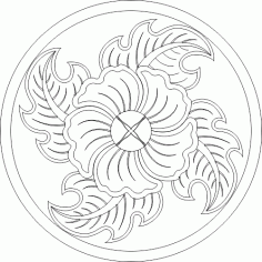 Çiçek yuvarlak DWG dosyası