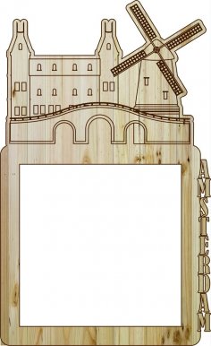 Lazer Kesim Fotoğraf Çerçevesi Amsterdam DXF Dosyası