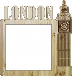 Lazer Kesim Fotoğraf Çerçevesi Londra DXF Dosyası