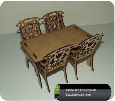 Masa ve Sandalyeler DXF Dosyası