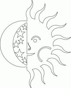 Güneş ve Ay DXF Dosyası
