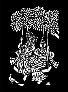 Radha ile Sri Krishna DXF Dosyası