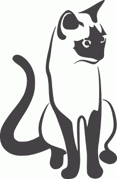 Kedi Oturma 2 DXF Dosyası