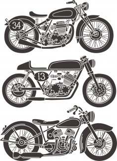 Vintage Motosiklet Vektör Seti Ücretsiz Vektör