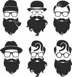 Hipster Portresi Ücretsiz Vektör
