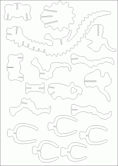 Brontosaurus 3mm DXF Dosyası