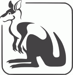 Kanguru Logosu DXF Dosyası