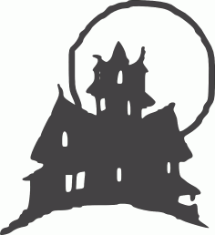 Cadılar Bayramı Clipart Şatosu DXF Dosyası