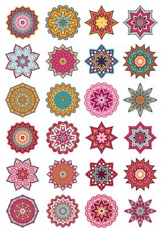 Mandala Dekoratif Öğeler Ücretsiz Vektör