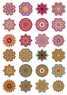 Mandala Süsleme Çemberleri Vektör Seti Ücretsiz Vektör