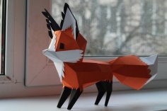Kağıt El İşi 3D Tilki 300mm A4 Pepakura Şablon PDF Dosyası