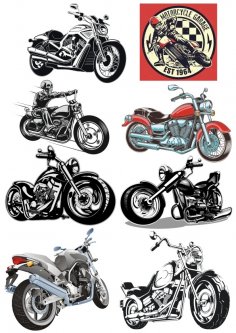 Motosiklet Etiketleri Ücretsiz Vektör