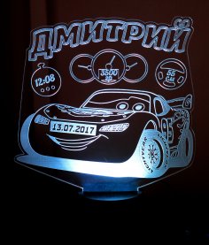 3D Araba Gece Lambası Ücretsiz Vektör