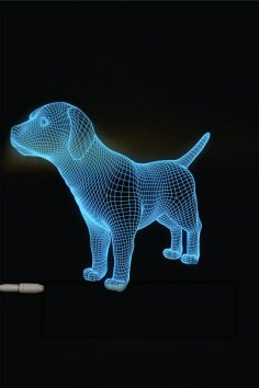 Köpek 3D LED Gece Lambası Ücretsiz Vektör