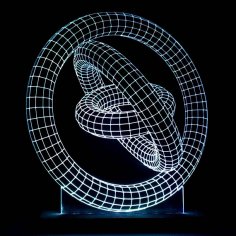 3D İllüzyon Jiroskop Akrilik Led Tabela DXF Dosyası