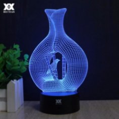 Vazo 3D LED Gece Lambası DXF Dosyası