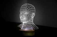 Kafa 3D LED Gece Lambası Ücretsiz Vektör