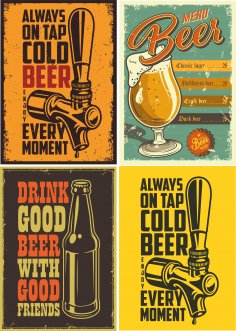 Retro Bira Posterleri 3 Ücretsiz Vektör