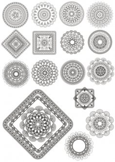 Mandala Süsler Ücretsiz Vektör