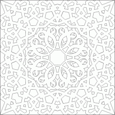 İslami Ornament Vektör Desen DWG Dosyası