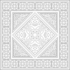 Geometrik İslami Süsleme Sanatı Deseni DWG Dosyası