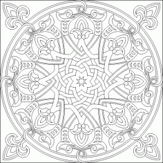 İslami Dekoratif Desen DWG Dosyası