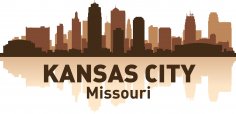 Kansas Şehri Silüeti Ücretsiz Vektör