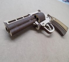 Magnum Tabanca 4 İnç Namlu Lazer Kesim Desen DWG Dosyası