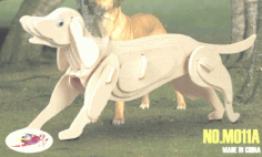 Köpek 3D Puzzle Lazer Kesim Ücretsiz Vektör