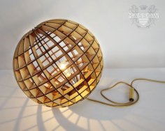Lazer Kesim Ahşap Küresel Lamba DXF Dosyası