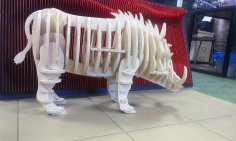 Lazer Kesim 3D Puzzle Şablonu Ücretsiz Vektör