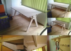 Kontraplak Bilgisayar Masası DXF Dosyası