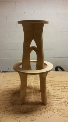 Sırtı Olmayan Bar Taburesi CNC Router Lazer Kesim Planları Ücretsiz Vektör