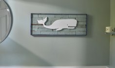 Balina Ahşap Duvar Dekoru Lazer Kesim CNC Router Planları SVG Dosyası