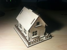 Lazer Kesim Ahşap Ev 3mm Kontraplak SVG Dosyası