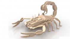 Akrep 3D Yapboz Böcek 3mm DXF Dosyası