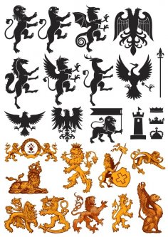 Heraldik Öğeler Ücretsiz Vektör
