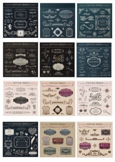 Kaligrafik Vintage Tasarım Öğeleri Ücretsiz Vektör