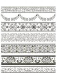 Arabesk Dantel Damask Kusursuz Kenarlık Çiçekli Ücretsiz Vektör