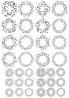 Yuvarlak Geometrik Süsler Ücretsiz Vektör