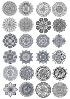 Mandala Vektör Süsleme Seti Ücretsiz Vektör