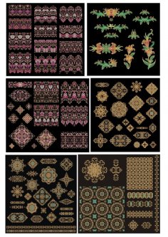 Altın Çiçek Mandala Dekoratif Elementler Ücretsiz Vektör
