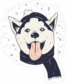 Husky Etiketi Ücretsiz Vektör