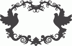 Dekoratif Kuşlar Çerçeve DXF Dosyası
