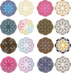 Mandala Boyama Serbest Vektör